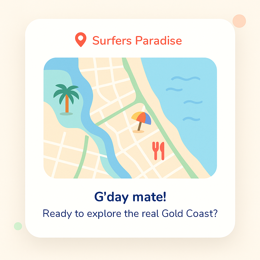 Illustrated Surfers Paradise map preview